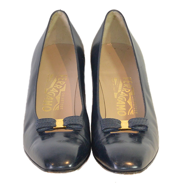 Salvatore Ferragamo | Vintage Squared Toe Block Heels | Size 9.5 ...