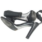 Soles of pre-owned Gucci Patent Leather Strappy Sandals.